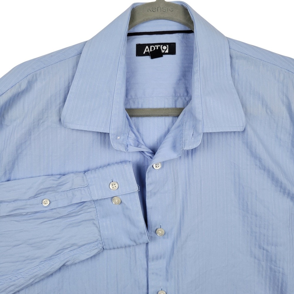 Apt 9 Mens XL Light Blue Long Sleeve Button Down Dress Shirt 100% Cotton